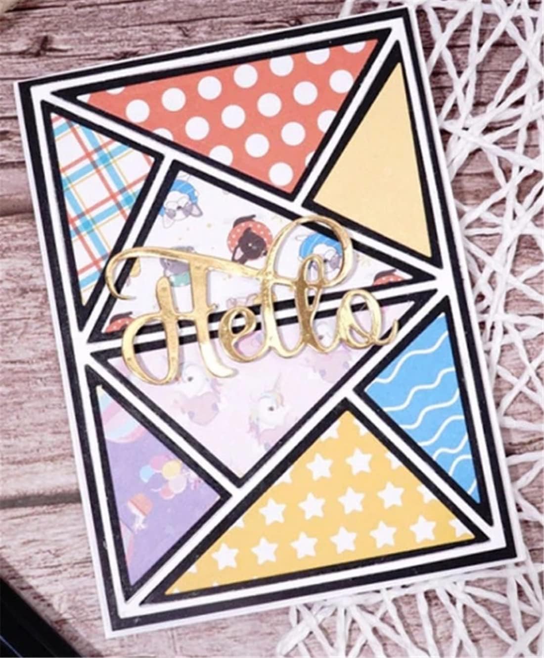 Mvchifay Cutting Dies for Card Making Metal Die-Cuts Scrapbooking Tool Hollow Frame DIY Craft Punch Template Embossing for Paper Album Decor (Big Triangle Rectangle frame-10.1x14cm)