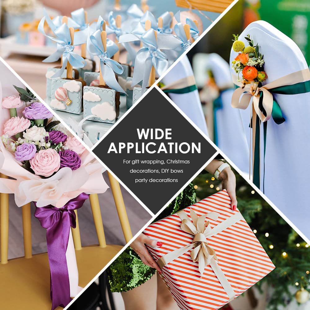 1/8" Wide x 100 Yards Single Face Polyester Satin Ribbon, Satin Ribbon for Crafts, Gift, Hair Bows, Wedding Party Decoration, Bow Making & Other Projects (Black)