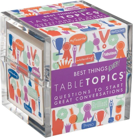 TableTopics Best Things Ever Question Card Game - 135 Fun Conversation Starter Cards, Use as Ice Breakers, Getting to Know You, or Discover More About Friends & Family, Share Your Favorites