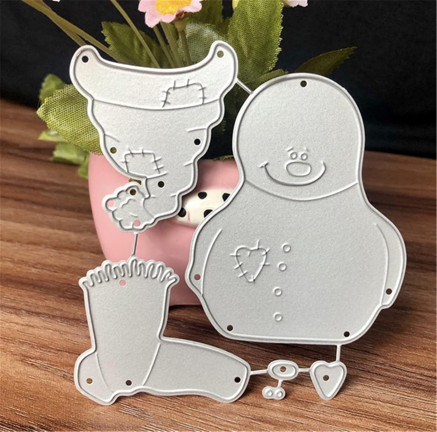 Metal Cutting Dies DIY Merry Christams Embossing Stencil Template Scrapbooking Card Making Mold Photo Album Arts Crafts Tools(6 Pcs Snowman-9.4x6.2cm)