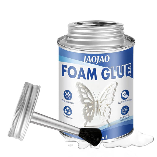 JAOJAO Foam Glue, Foam Adhesive Superior Adhesion Easy to Apply Quick-Drying Transparent for Plastic Sheet Eva Sponge Rubber Pearl Cotton for Crafts Decoration Aircraft Model, 120ml