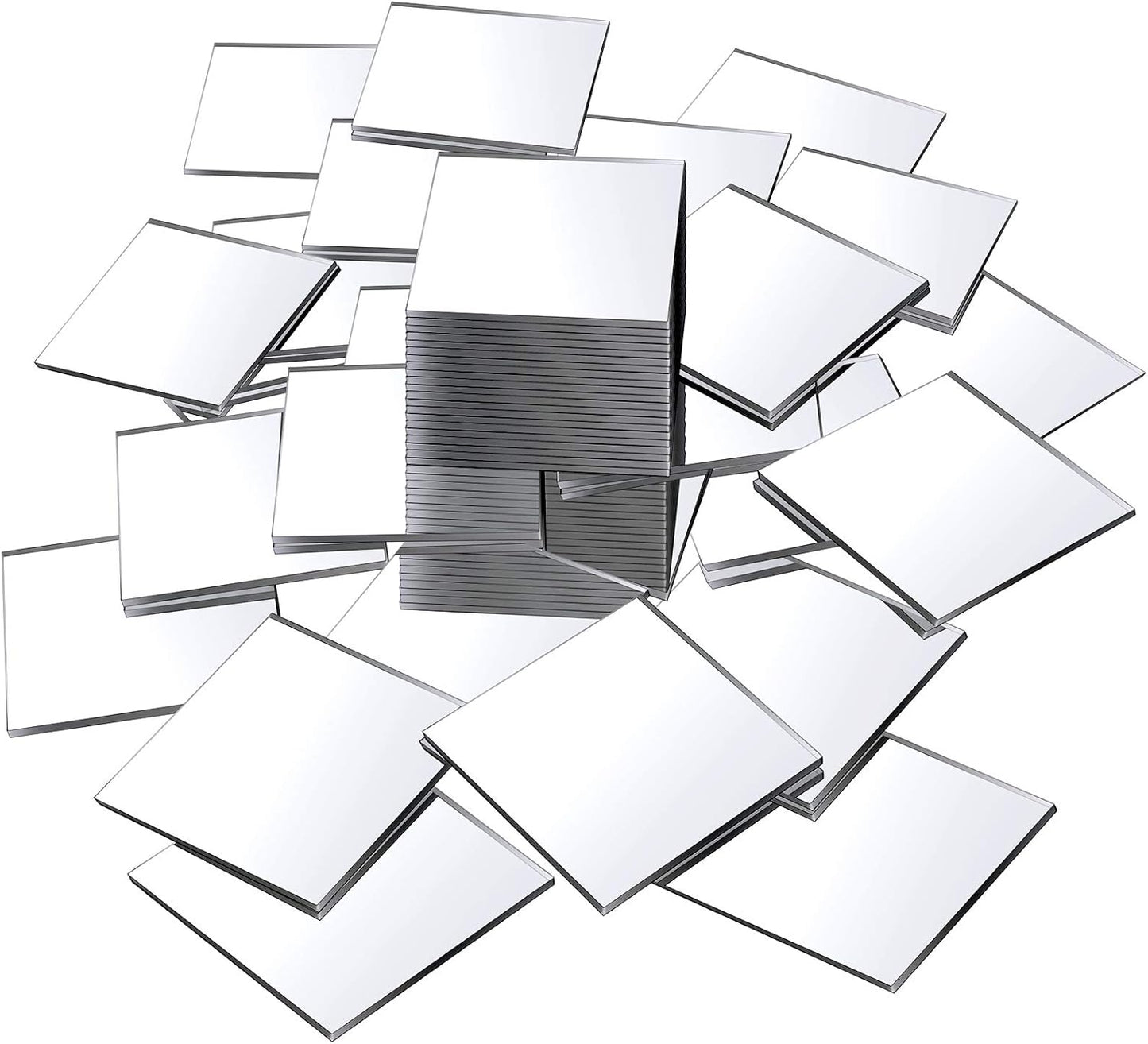 Jetec 50 Pieces Mini Size Square Mirror Adhesive Small Square Craft Mirror Tiles for Crafts and DIY Projects Supplies Home Decoration(1 x 1 Inch)