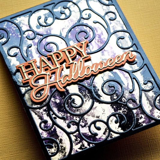 Cutting Dies Metal Stencils Scrapbooking Tools Flowers Lace Frame DIY Embossing Template for Paper Card Making Album Arts Crafts Supplies (Halloween Vine Frame-11.1x14.3cm)