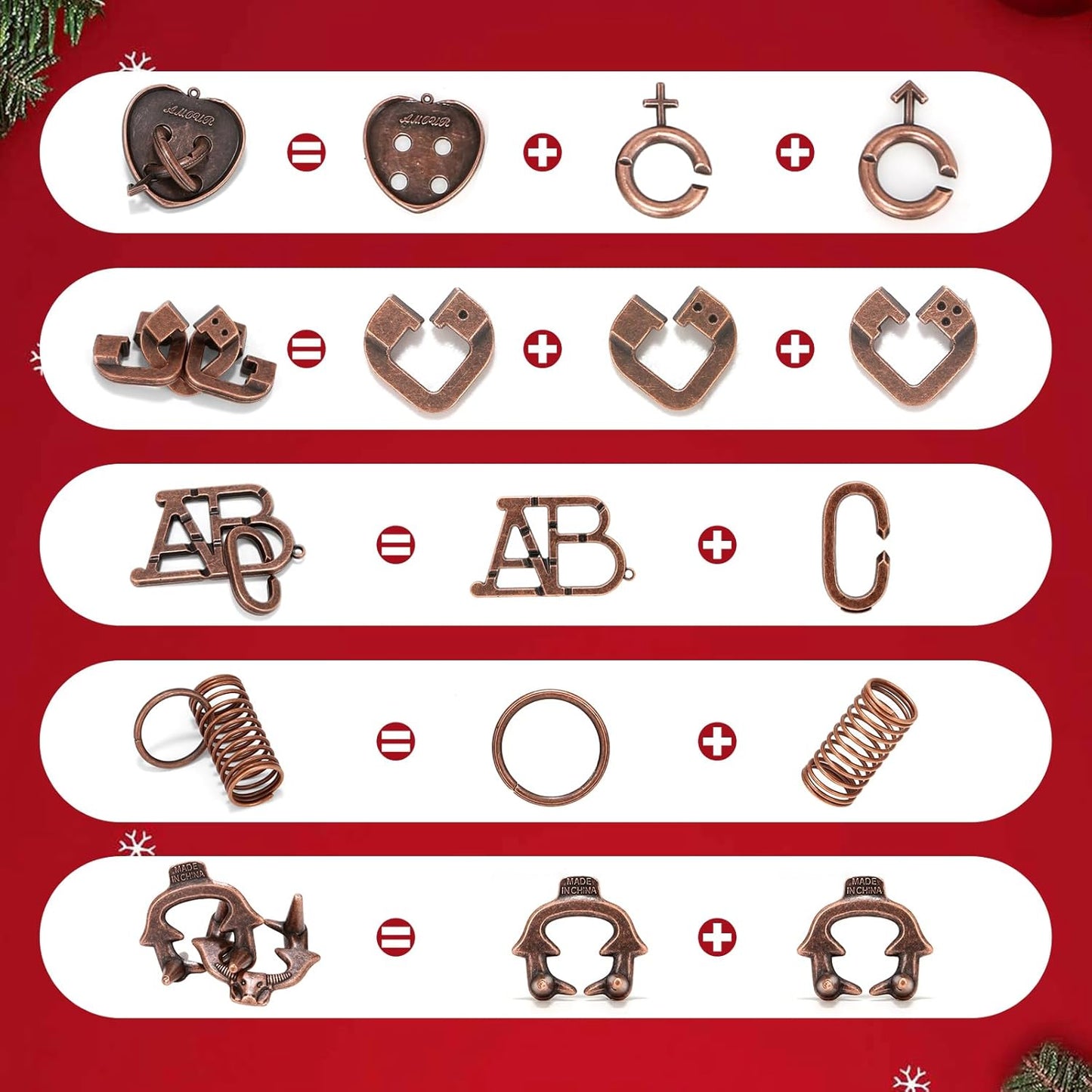 24 Pcs Brain Teaser Puzzles for Adults Teens - Metal Puzzles 3D Puzzle Game Toys for Adults Teens - Wooden Unlock Interlocking Puzzle Adult IQ Education Smart Toys