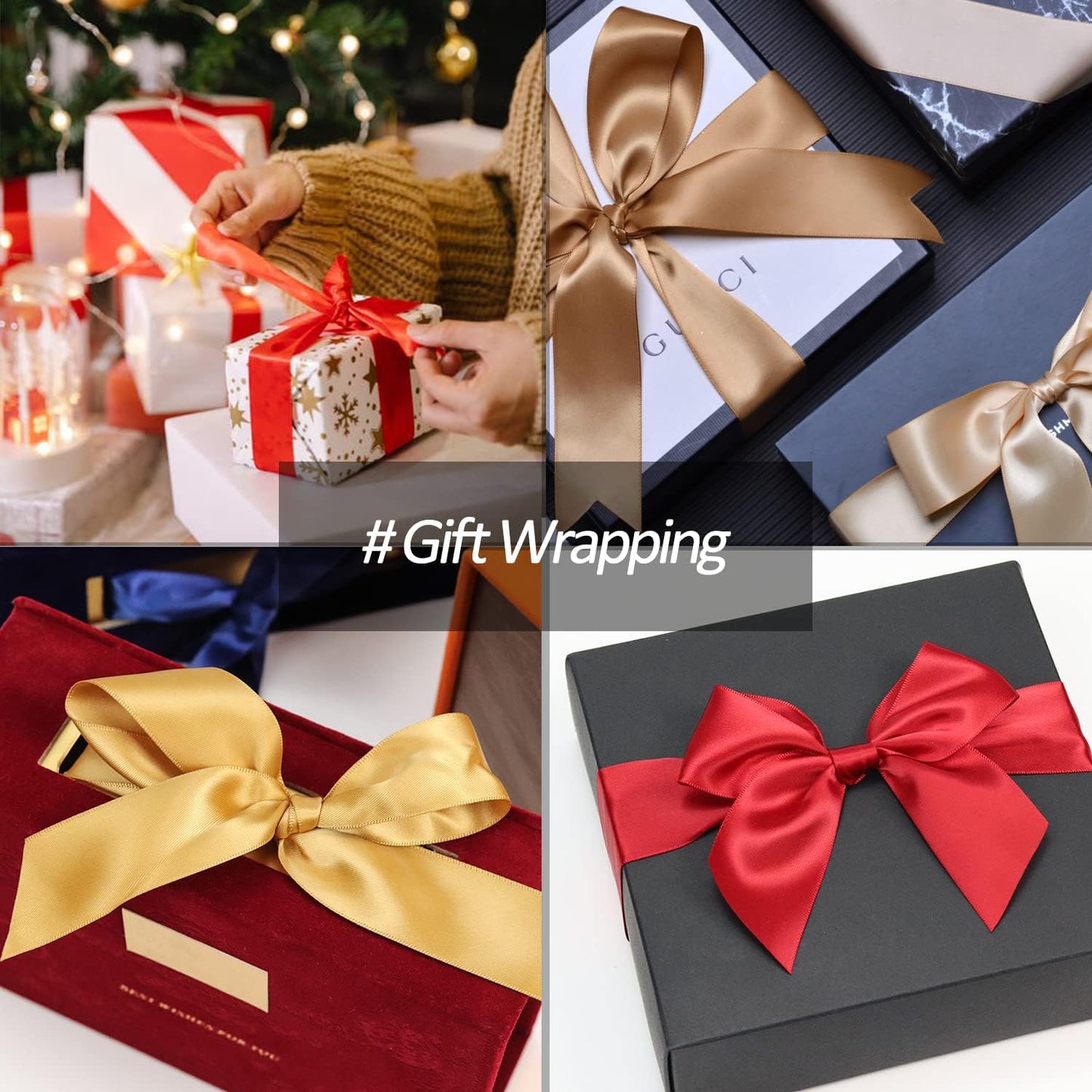 1" Wide x 100 Yards Single Face Polyester Satin Ribbon, Satin Ribbon for Crafts, Gift, Hair Bows, Wedding Party Decoration, Bow Making & Other Projects (White)