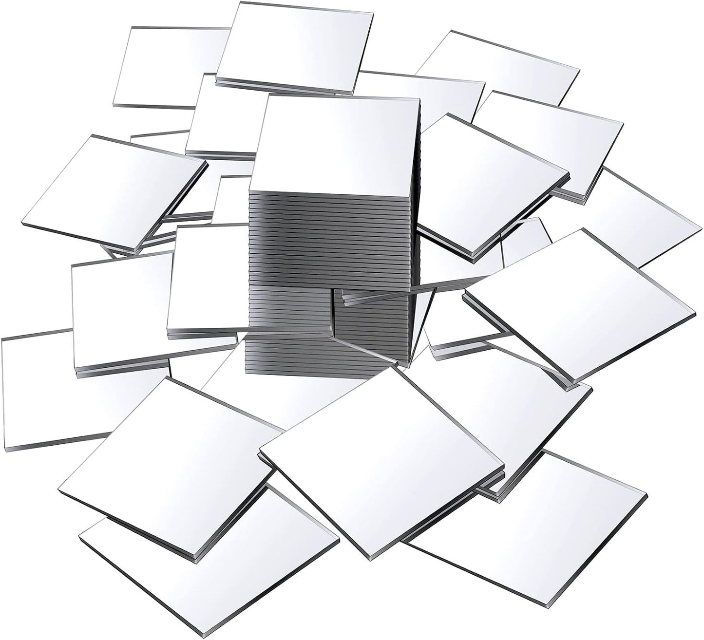 Jetec Mini Size Acrylic Square Mirror Adhesive Small Square Mirror Tiles for Crafts and DIY Projects Supplies(50 Pcs,2 Inches)