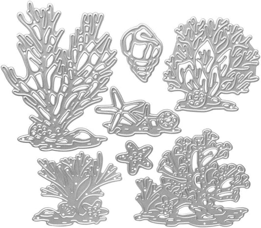 Metal Beach Shell Starfish Conch Coral Cutting Dies, Ocean Life Die Cuts Embossing Stencils Template Mould for Card Scrapbooking and DIY Craft