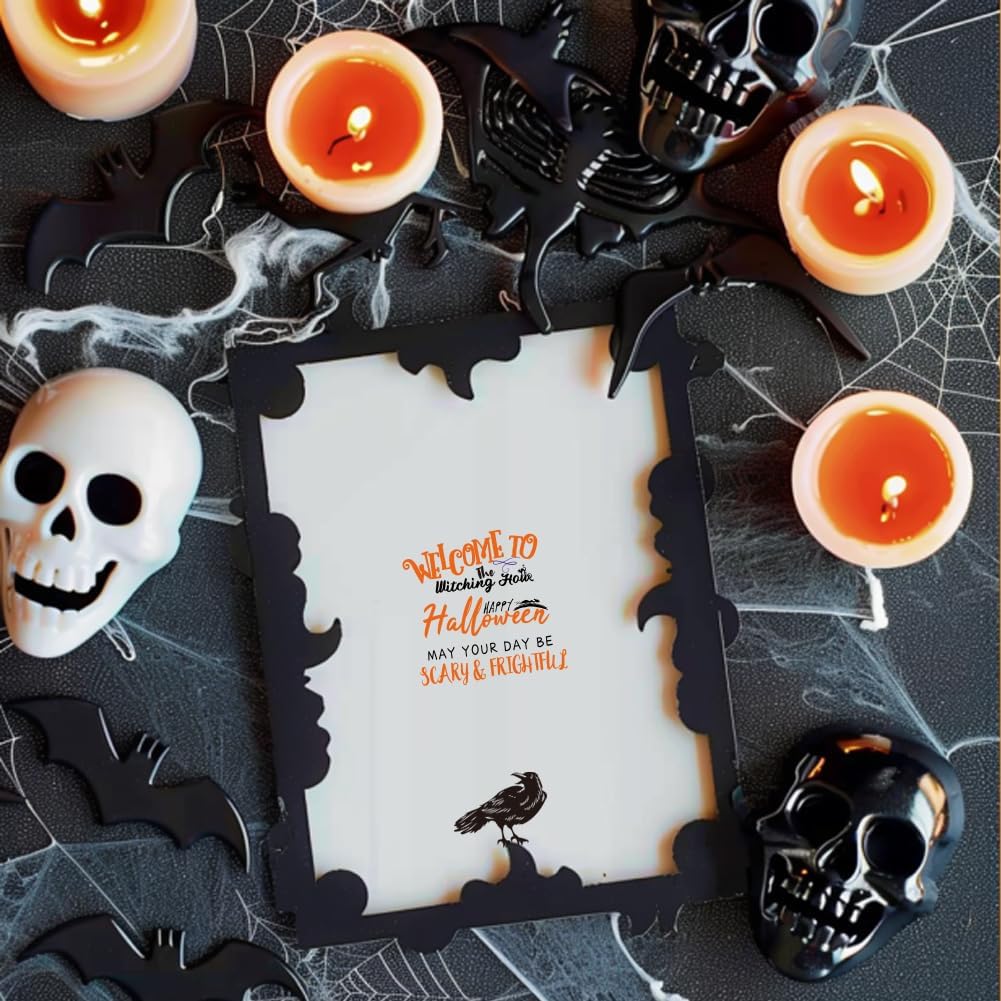 Halloween Words Clear Stamps for Card DIY Happy Halloween Alphabet Crow Bat Pumpkin Clear Stamps Halloween Creature Transparent Rubber Seal Stamps for Photo for Card Making Crafting DIY
