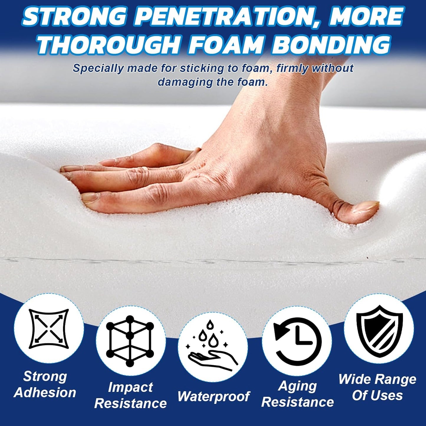 JAOJAO Foam Glue, Foam Adhesive Superior Adhesion Easy to Apply Quick-Drying Transparent for Plastic Sheet Eva Sponge Rubber Pearl Cotton for Crafts Decoration Aircraft Model, 120ml