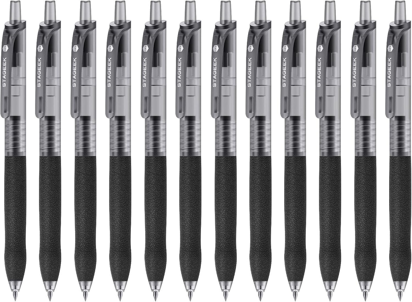 0.5mm Gel Pens Fine Point Smooth Writing Pens, 12PCS Black Ink Pens, Retractable Leather-Like Black Gel Pens, Business Gel Pen for Journaling, Writing, School, Office Use (Black)