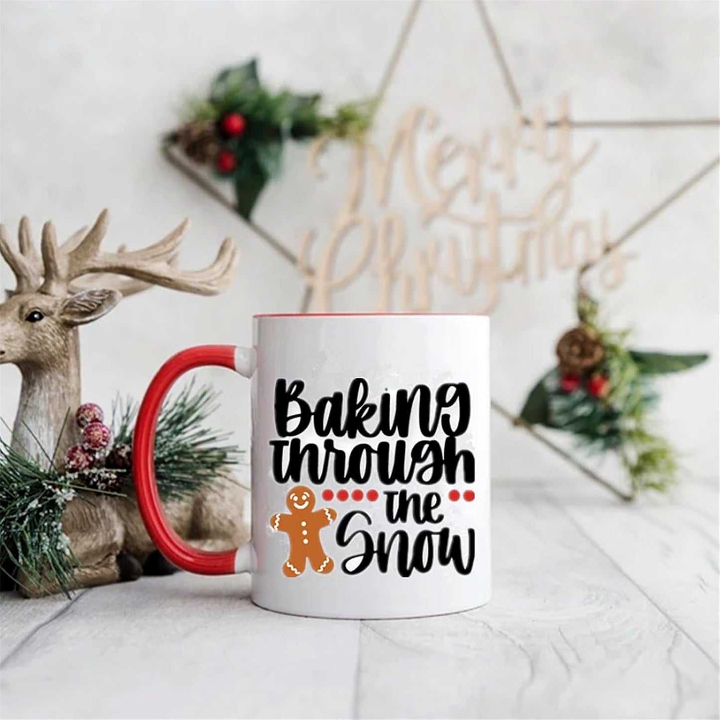 JAJADO Self Adhesive Silk Screen Stencils Let it Snow Merry Christmas Stencils Christmas Decor Sign Snowflakes Stencils for Wood, Tote Bag, Porch, Christmas Card, T-Shirt, Mug, Window, Towel