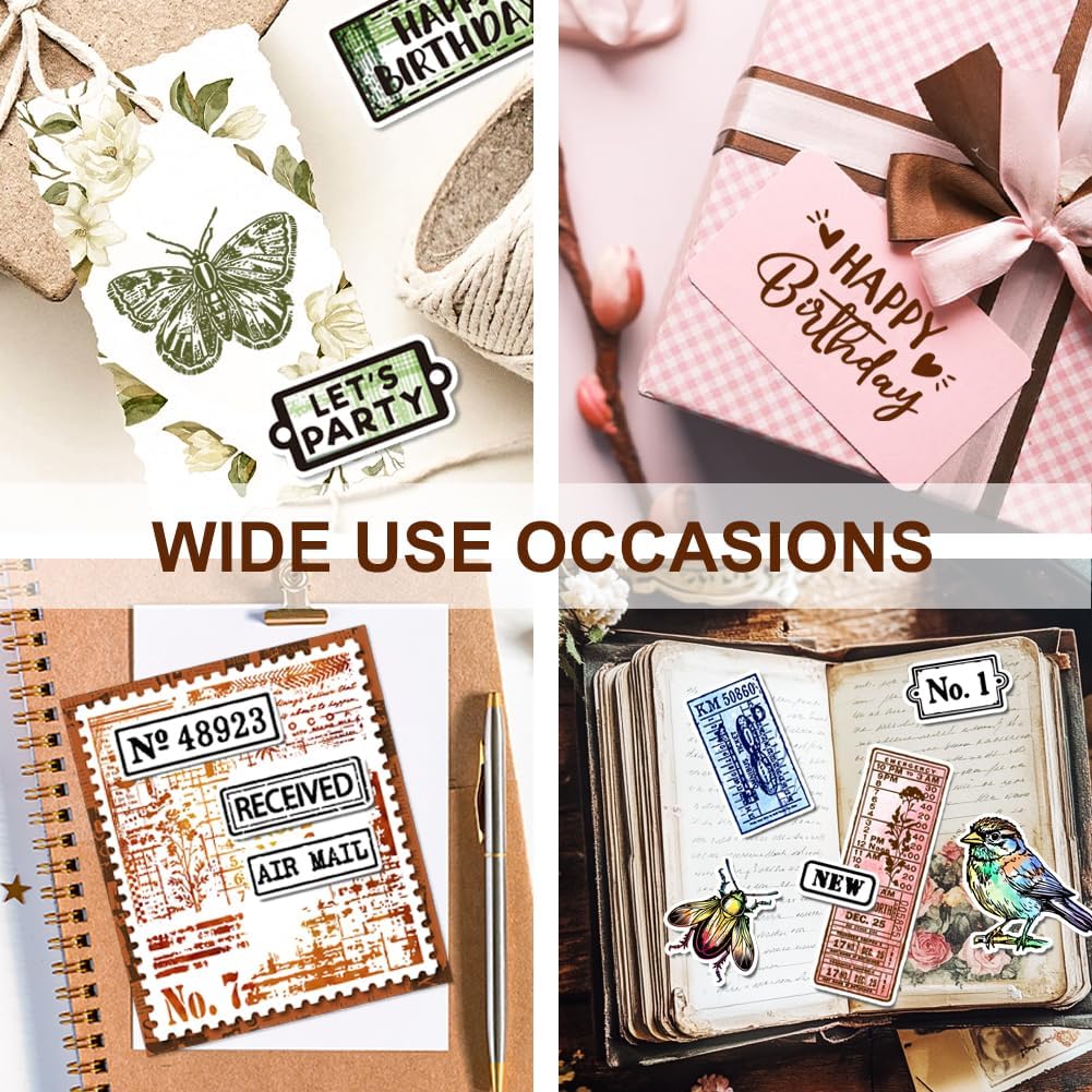 29 Pcs Acrylic Stamps for Crafting Card Making Supplies Set Include 3 Acrylic Clear Stamp Blocks, 6 Clear Silicone Stamps Seals, 20 Craft Ink Pads Stamp for DIY Scrapbooking Journal