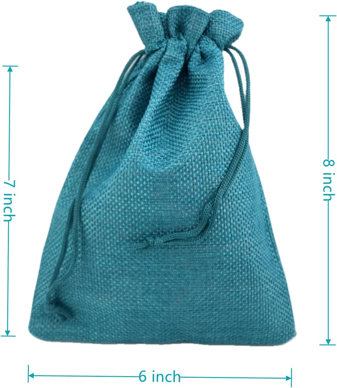 Palmhomee Pack of 25 Burlap Gift Bags with Drawstring Linen Jewelry Pouches Wedding Hessian Jute Bags for Birthday Jewelry and Treat Pouches Party Wedding Favors Gift Art and DIY Craft  (6x8 Inch, Peacock Blue)