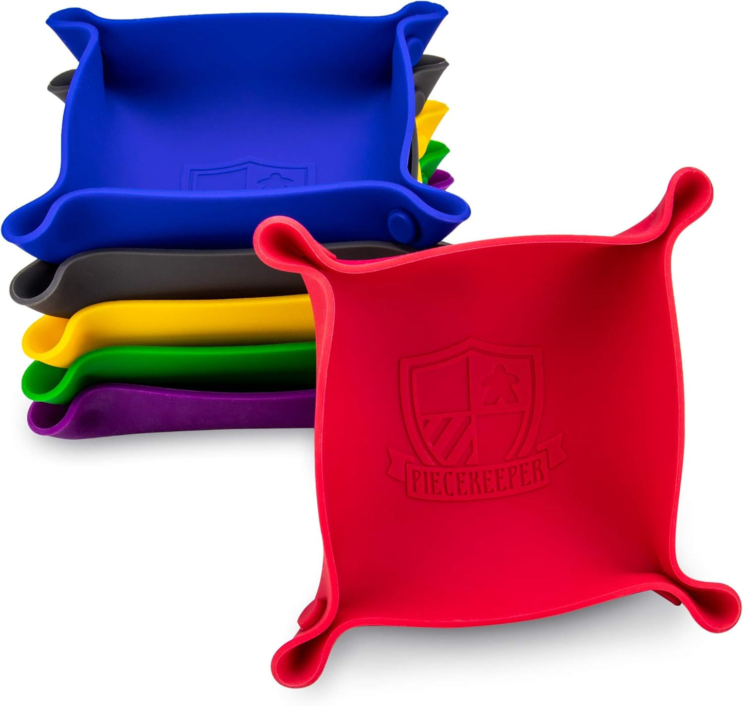 Piecekeeper Board Game Storage Bowls, 6-Pack | Portable Folding Tray Accessory Holds Tabletop Bits, Chits, Components, Pieces, Dice | Six Color Set | Classic & Modern Gaming, RPG Roleplaying
