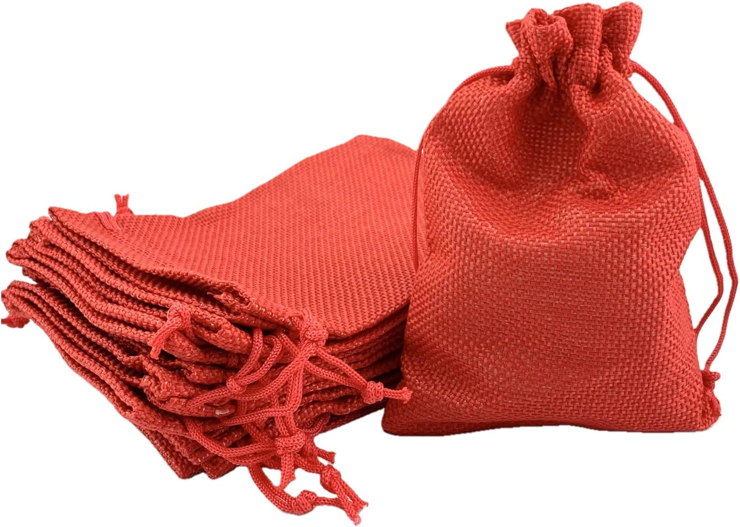 Palmhomee Pack of 25 Burlap Gift Bags with Drawstring Linen Jewelry Pouches Wedding Hessian Jute Bags for Birthday Jewelry and Treat Pouches Party Wedding Favors Gift Art and DIY Craft (4x5.6 Inch,