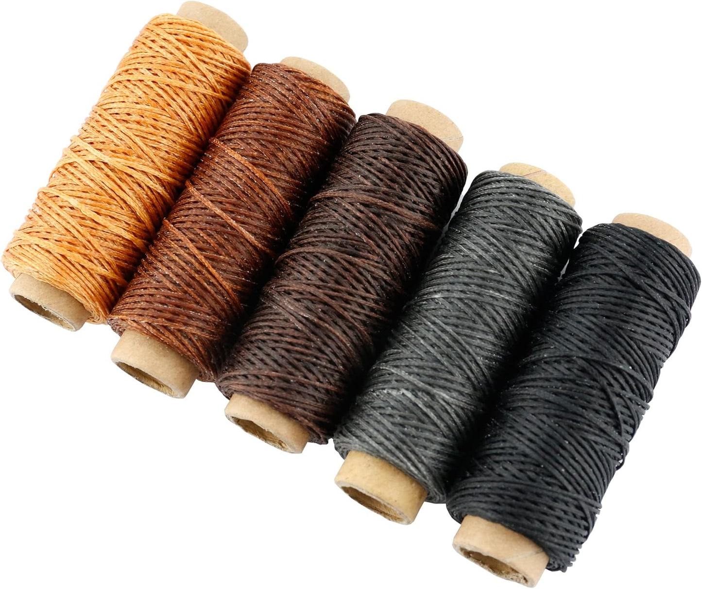 JANYUN 264 Yards 150D Leather Sewing Waxed Thread Cord for Leather Craft DIY 1mm Diameter 8 Colors Sewing Thread Cord,Each of 33 Yards (Color A)