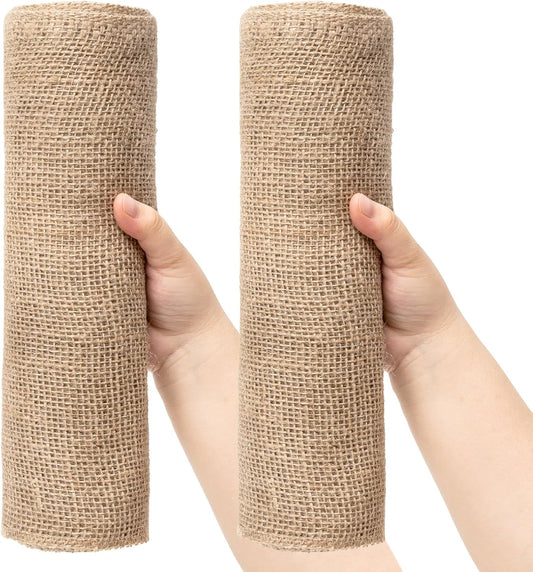 12 Inch Natural Burlap Fabric Roll - 10 Yards Jute Fabric Ribbon for DIY Gift Wrapping Craft Projects, Wedding & Christmas Home Decoration (30 cm, 12 in)