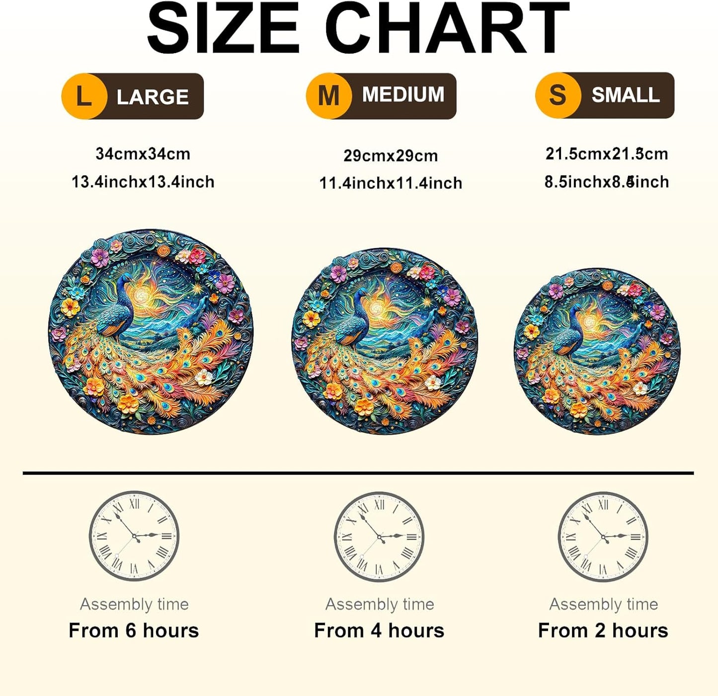 Wooden Puzzles for Adults,Peacock Puzzle, Unique Shaped Wooden Jigsaw Puzzles for Adults, Family Puzzle(11.4 * 11.4 in 200pcs)