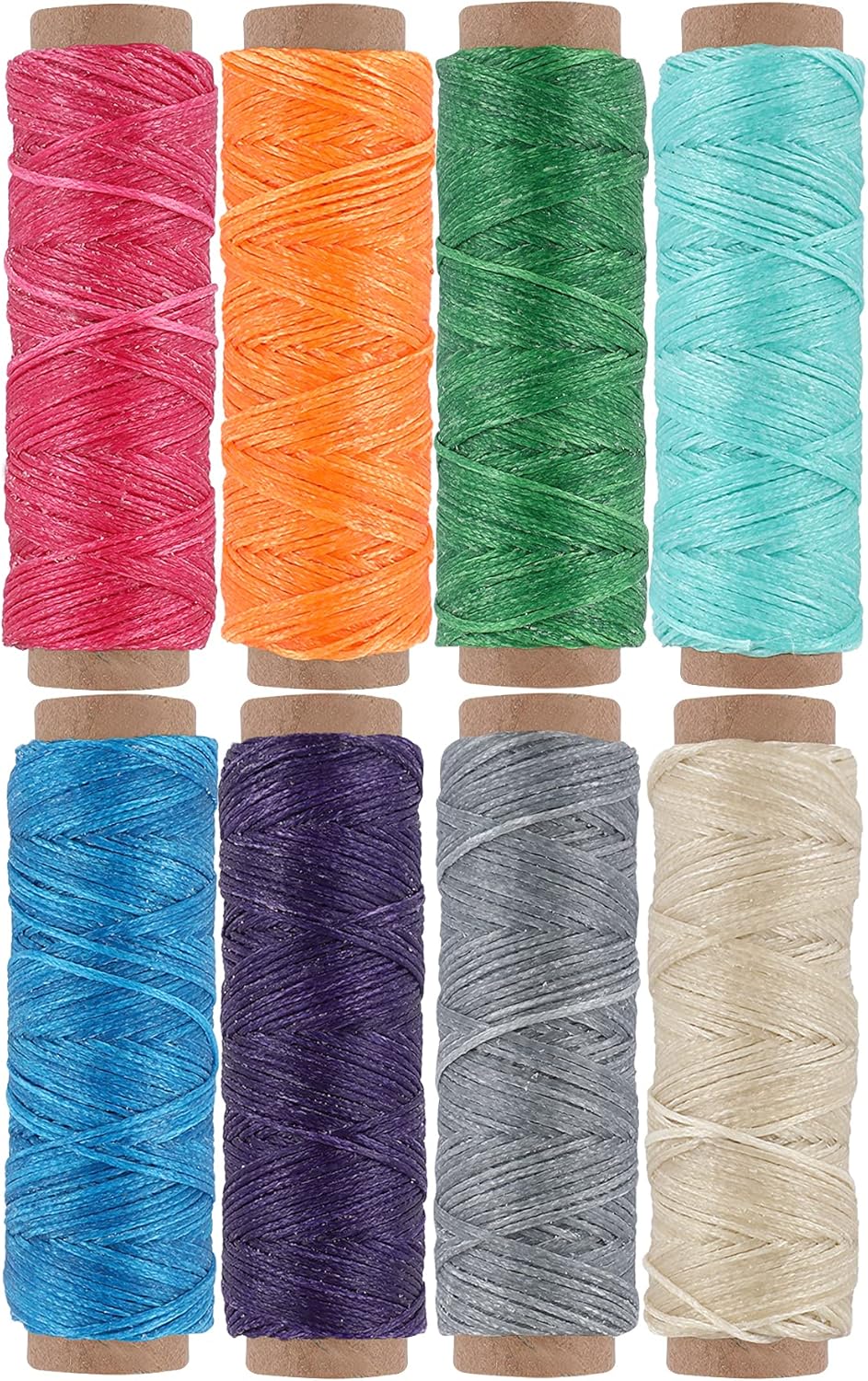 JANYUN 264 Yards 150D Leather Sewing Waxed Thread Cord for Leather Craft DIY 1mm Diameter 8 Colors Sewing Thread Cord,Each of 33 Yards (Color B)