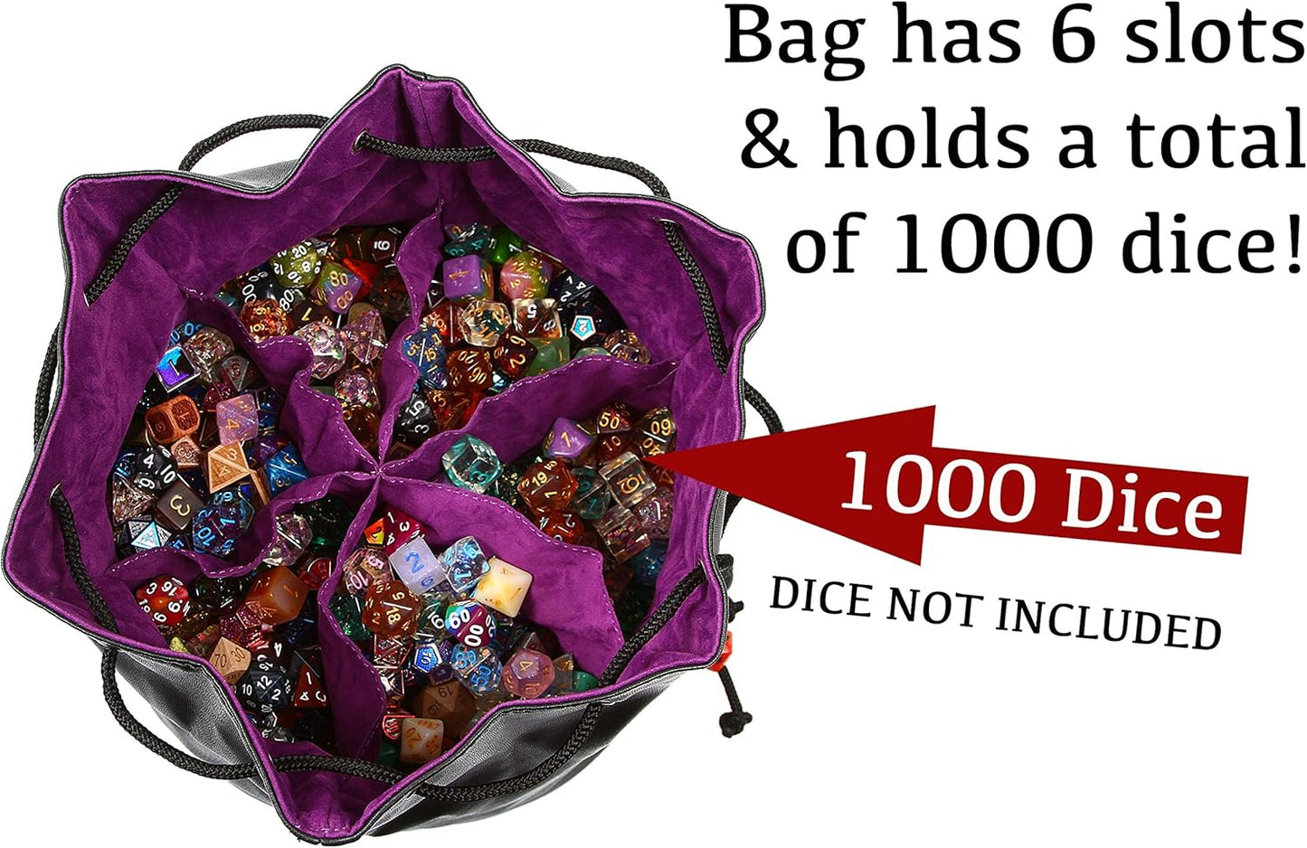 Forged Dice Co. Pouch of The Endless Hoard Dice Bag - Holds Over 1,000 Polyhedral Dice - Dice Storage Bag with 7 Pockets - Perfect for Bulk Dice - Brown/Green
