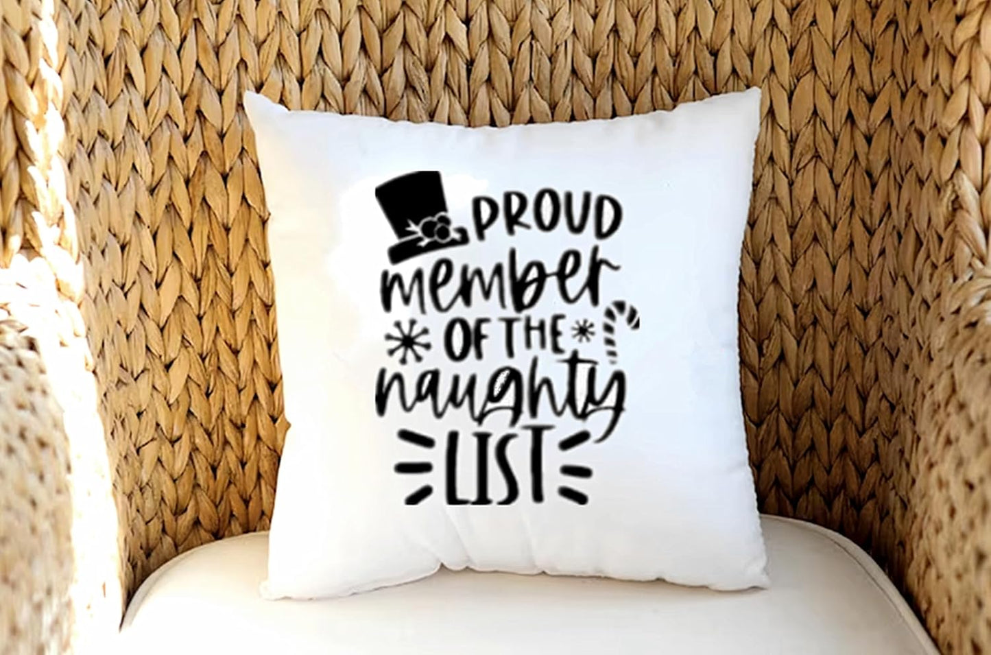 JAJADO Silk Screen Christmas Quotes Reusable Self-Adhesive Stencil - Proud Member of The Naughty List - DIY Christmas Shirt, Wood Sign, Winter Holiday Xmas Gifts Idea