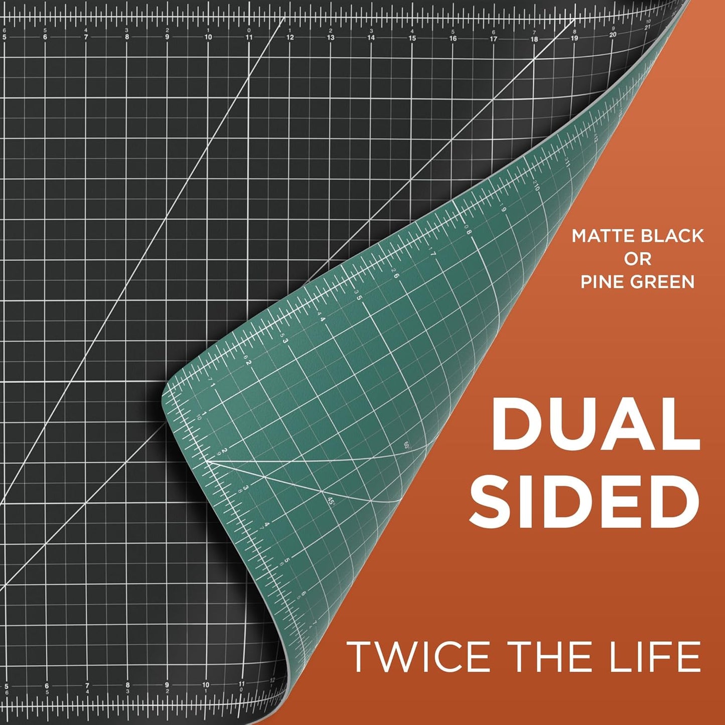 ALVIN GBM Self-Healing Cutting Mat 12 x 18 inch | Double-Sided Green/Black | 5-Layer Gridded Surface for Arts, Crafts and Sewing - Model GBM1218