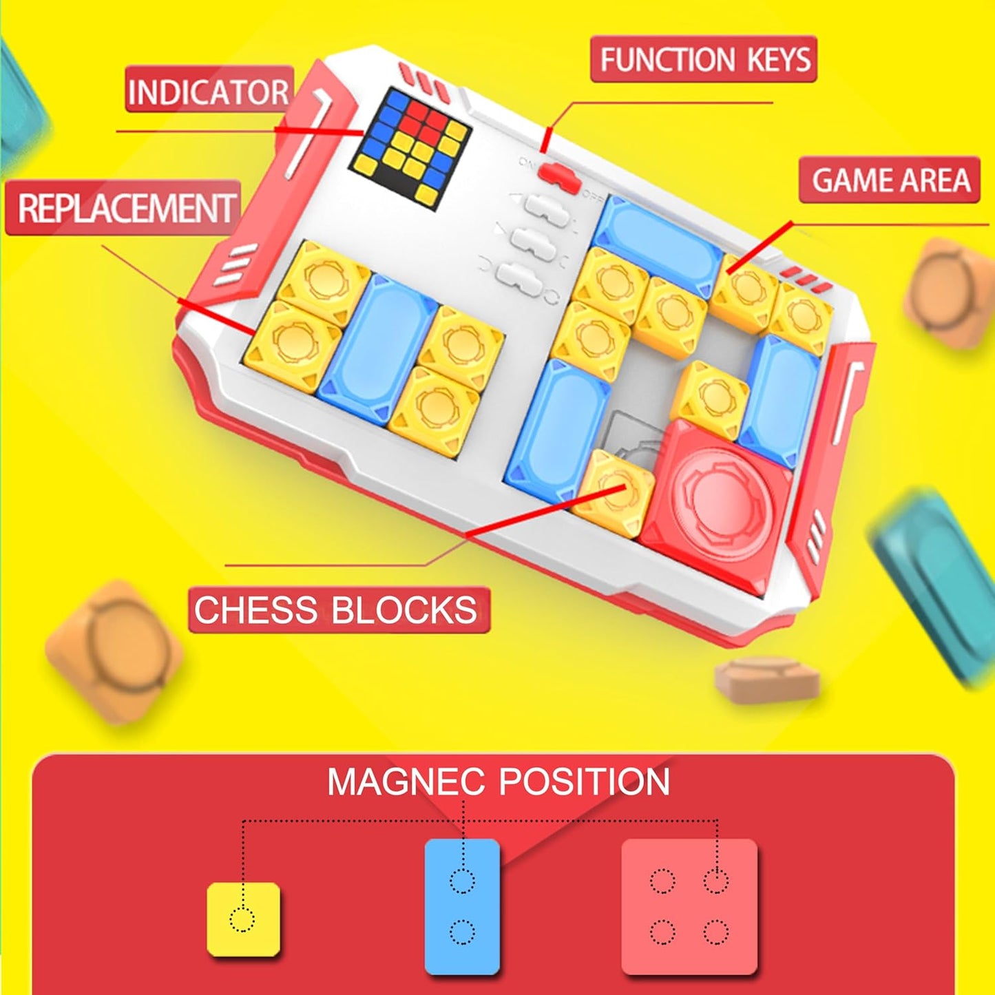 Super Slide Puzzle: Over 500 High-Level IQ Challenges, Exciting Educational Brain Teaser for Kids & Teens, Quality-Made, Great Travel & Gift Option (White/Red)