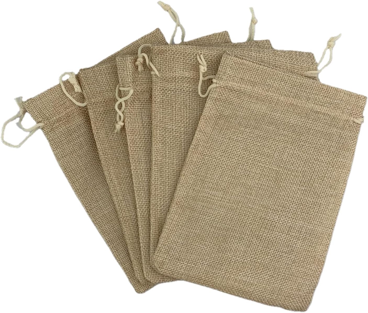 Palmhomee Pack of 25 Burlap Gift Bags with Drawstring Linen Jewelry Pouches Wedding Hessian Jute Bags for Birthday Jewelry and Treat Pouches Party Wedding Favors Gift Art and DIY Craft (6x8 Inch,