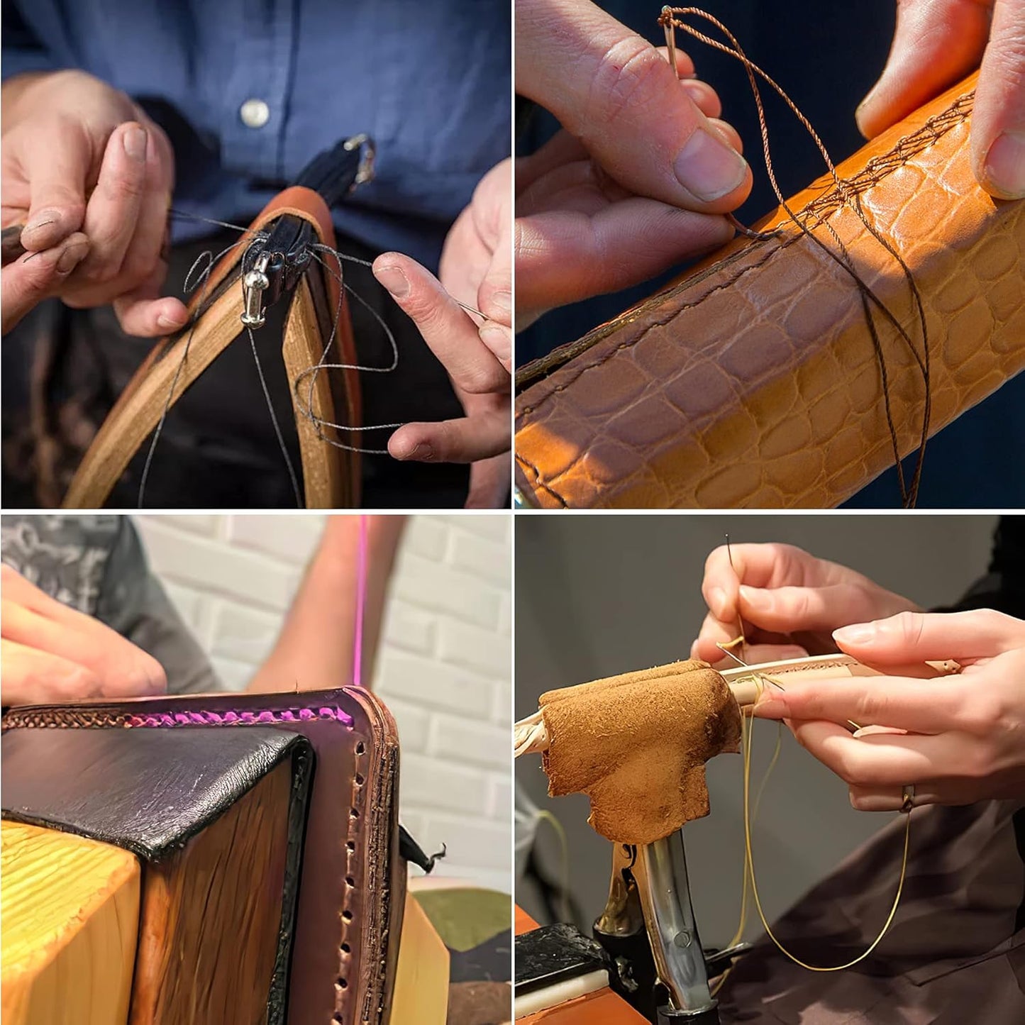 JANYUN 264 Yards 150D Leather Sewing Waxed Thread Cord for Leather Craft DIY 1mm Diameter 8 Colors Sewing Thread Cord,Each of 33 Yards (Color B)