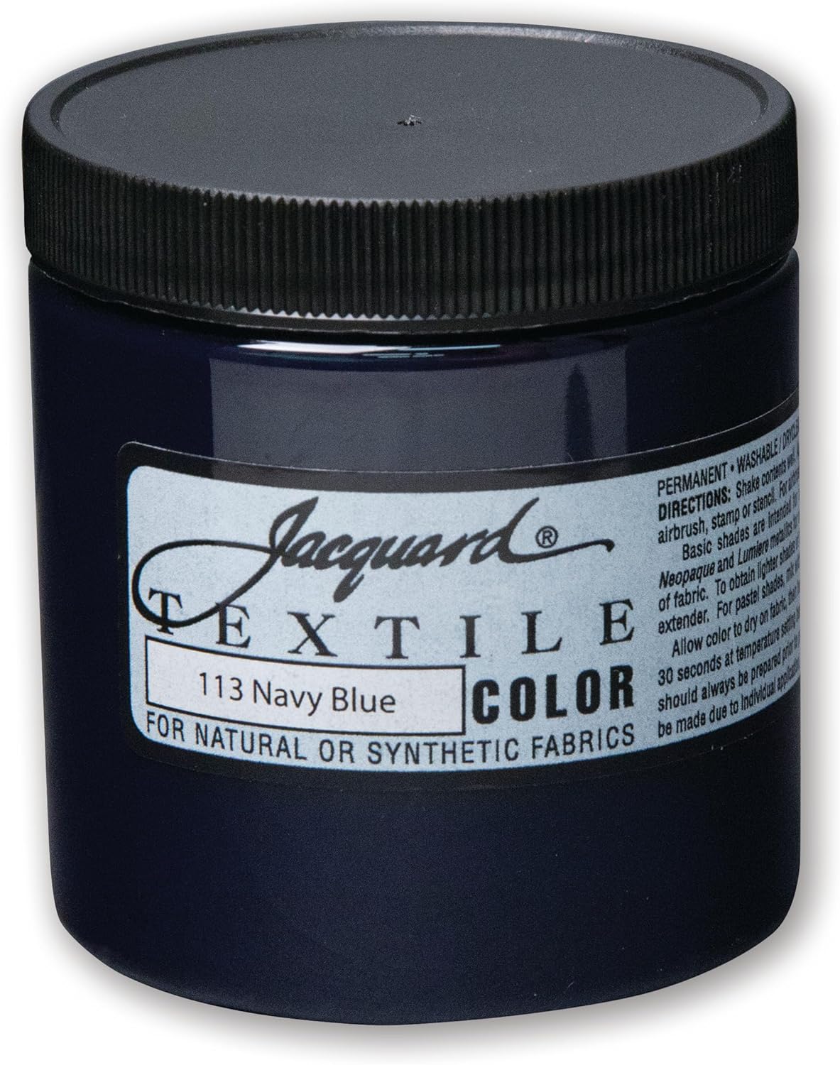 Jacquard Textile Paint 8 Oz Navy Blue for Clothes, Furniture Upholstery, Shoes or Tote Bags – Indoor & Outdoor