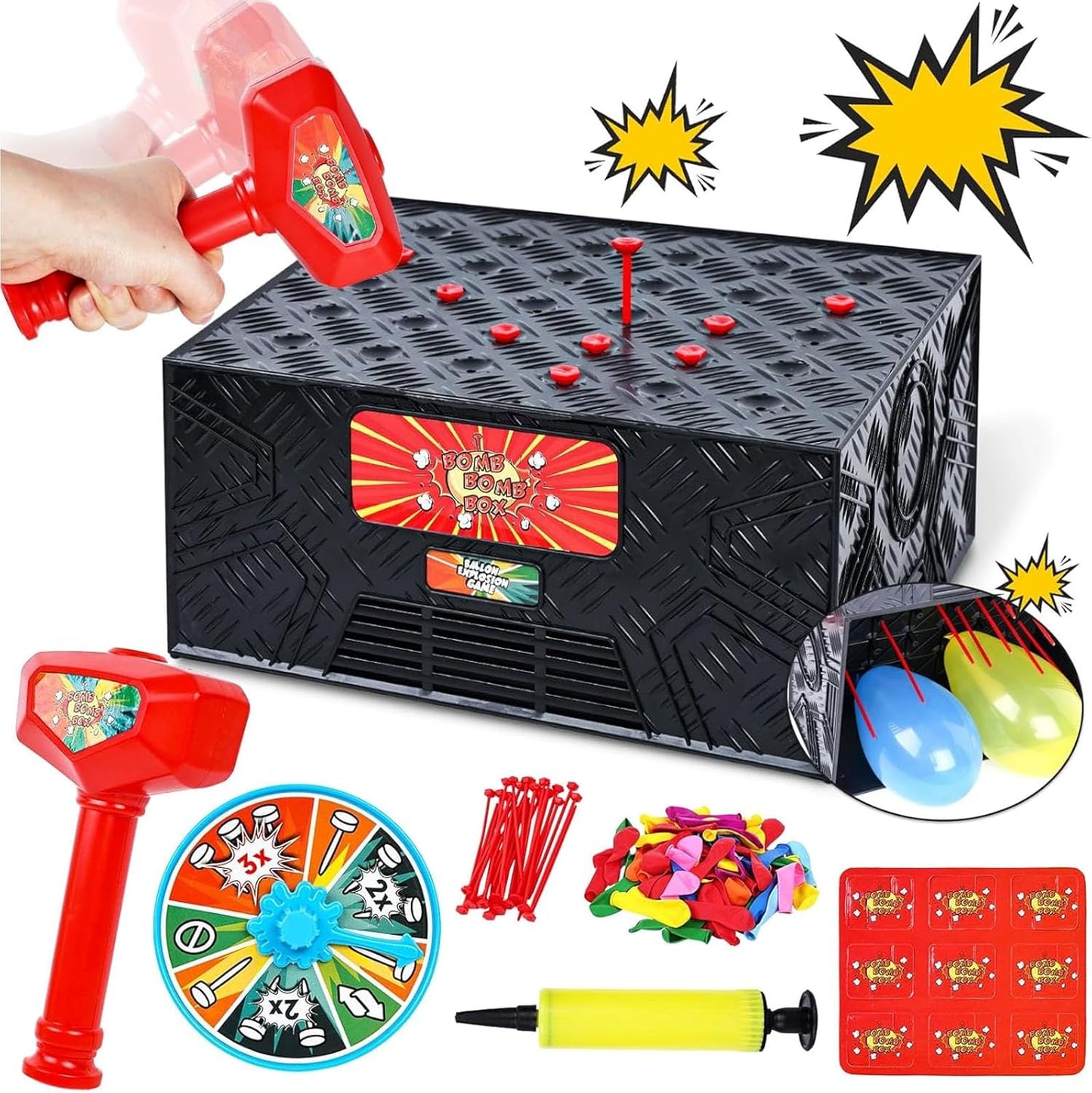 LovesTown Balloon Pop Game, Blast Box Board Games for Family Night Juegos De Mesa Birthday Gifts Party Supplies for Adults and Kids