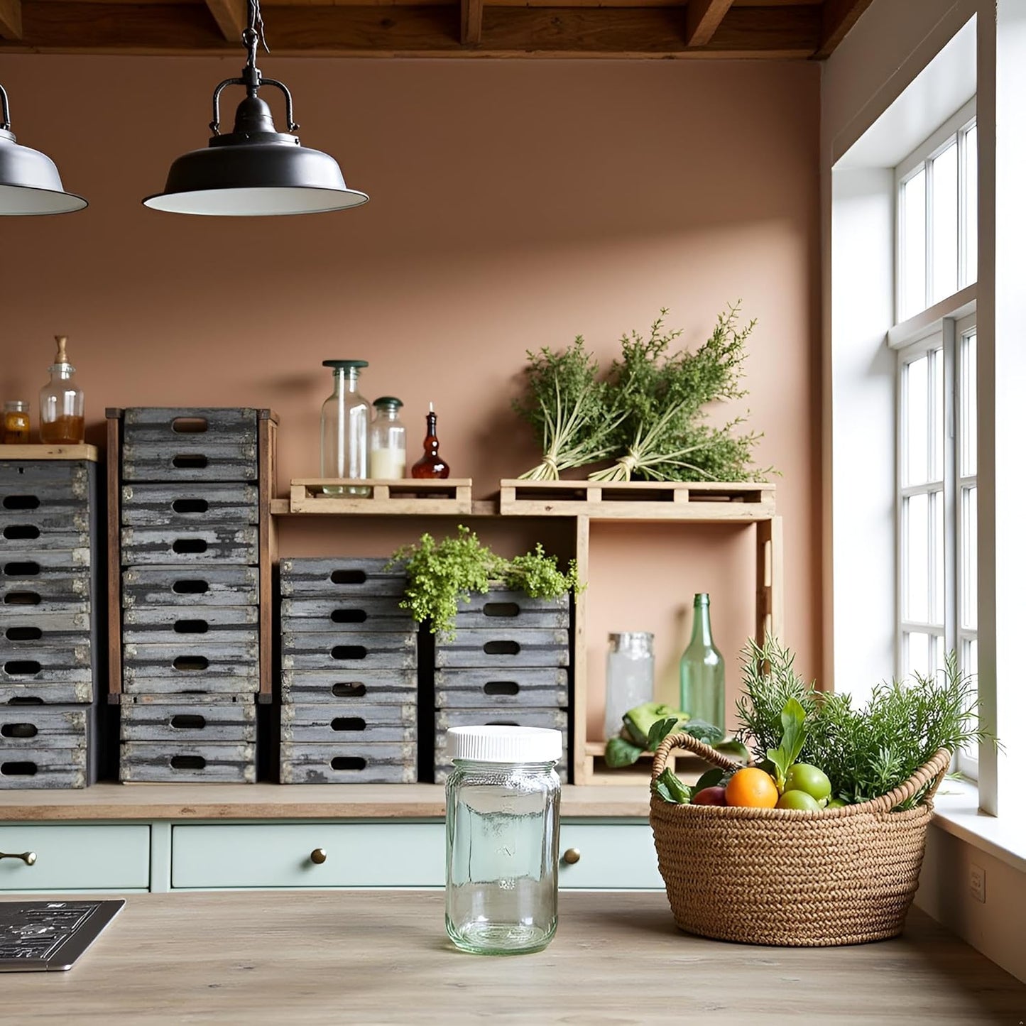 JARMING COLLECTIONS 16oz Glass Mason Jars with BPA-Free Plastic Lids – Regular Mouth Pint Mason Drinking and Storage Jars for Kitchen, Pantry, Canning, and Food Storage