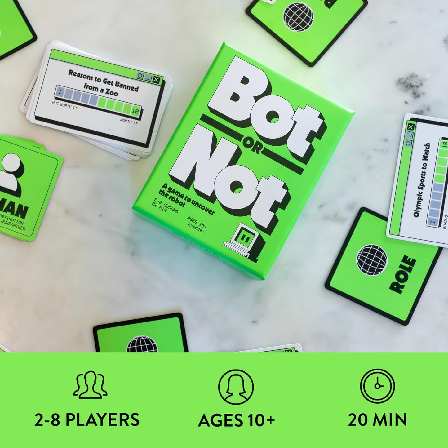 Rabble Bot or Not - A Game to Uncover The Robot | 2-8 Players, Party Games, Family, Teens, Adults, 2 Player Games, Board Games, Card Games