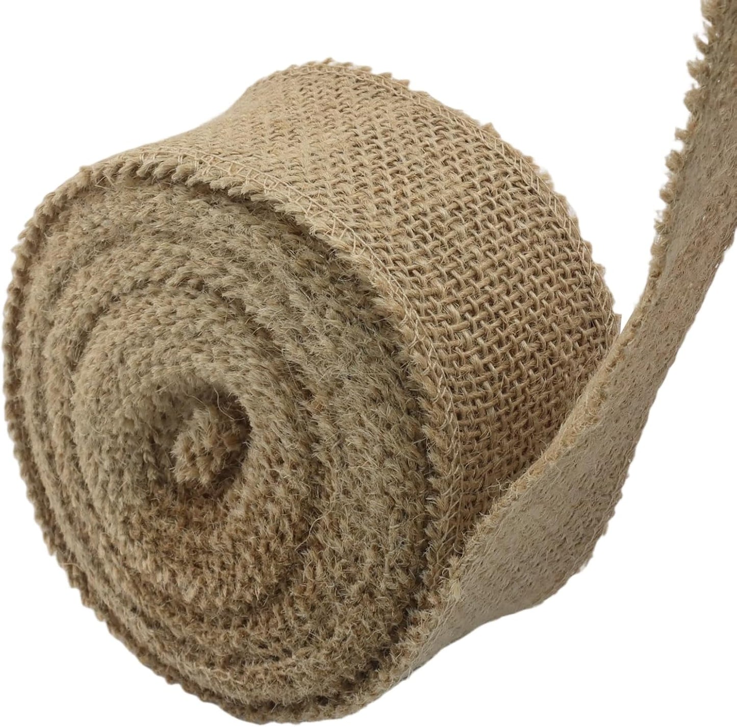 2" Wide Natural Burlap Fabric Roll - 10 Yards Jute Ribbon for Gift Wrapping, Wedding Decorations, Rustic Crafts, Wreaths & Home Decoration (5cm Wide)