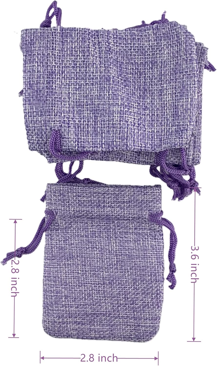 Palmhomee Pack of 25 Burlap Gift Bags with Drawstring Linen Jewelry Pouches Wedding Hessian Jute Bags for Birthday Jewelry and Treat Pouches Party Wedding Favors Gift Art and DIY Craft (2.8x3.6