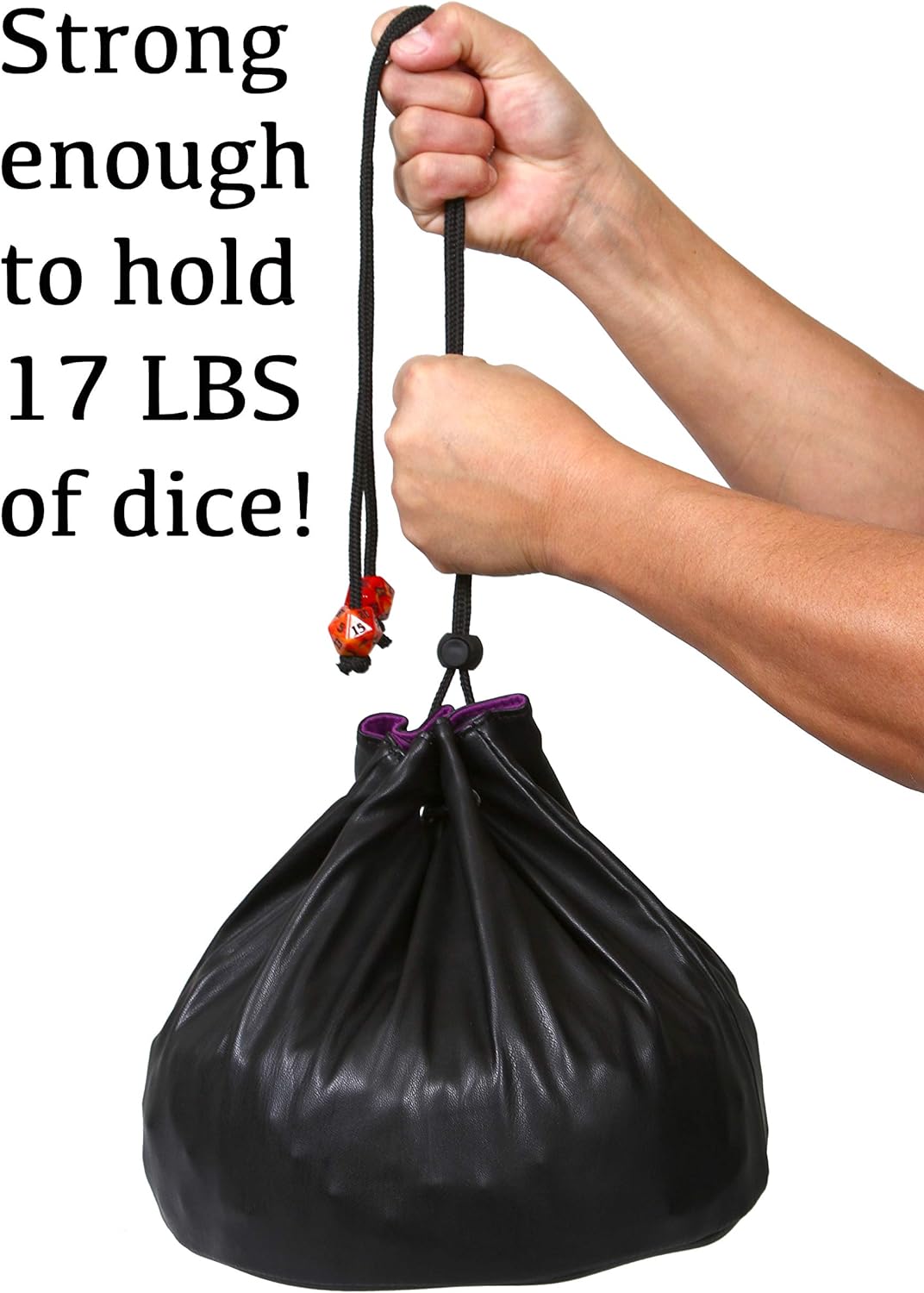 Forged Dice Co. Pouch of The Endless Hoard Dice Bag - Holds Over 1,000 Polyhedral Dice - Dice Storage Bag with 7 Pockets - Perfect for Bulk Dice - Black/Green