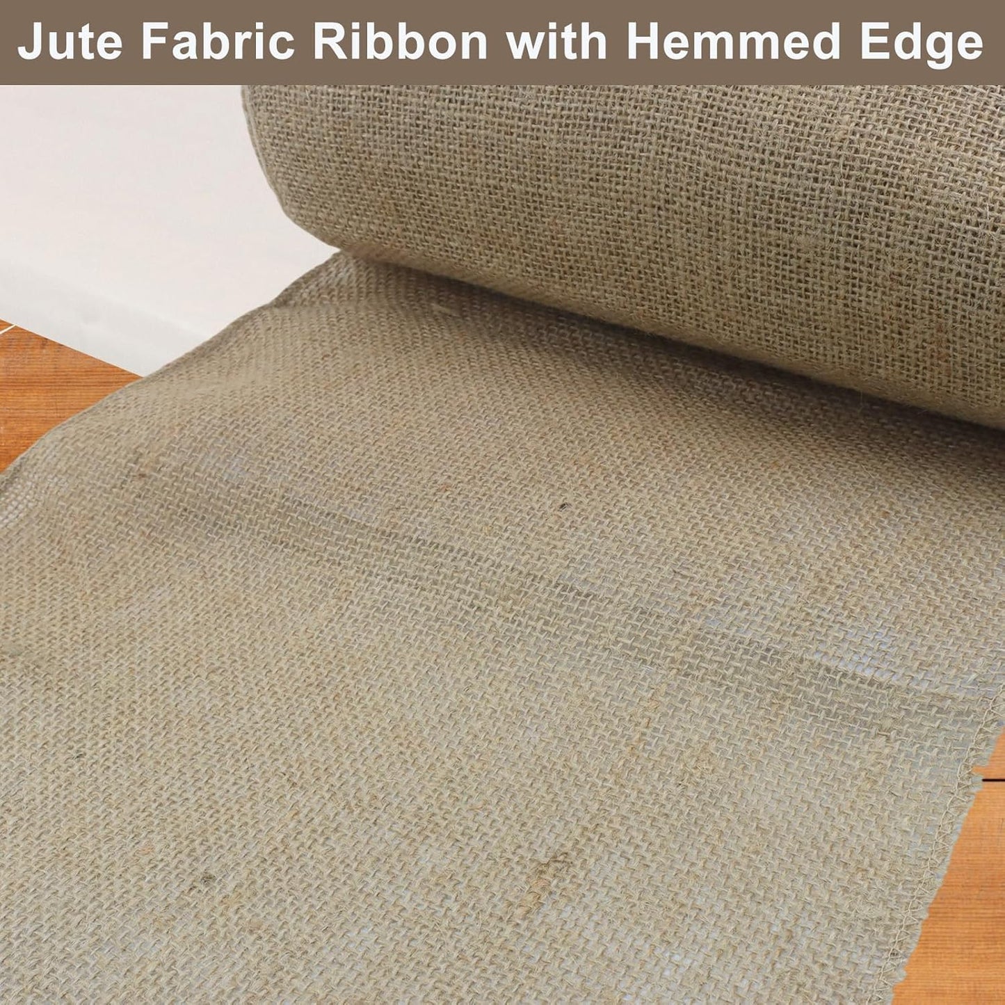 12" Wide Natural Burlap Fabric - 10 Yards Jute Ribbon for Gift Wrapping, Wedding Decorations, Rustic Crafts, Wreaths & Home Decoration (30cm Wide)