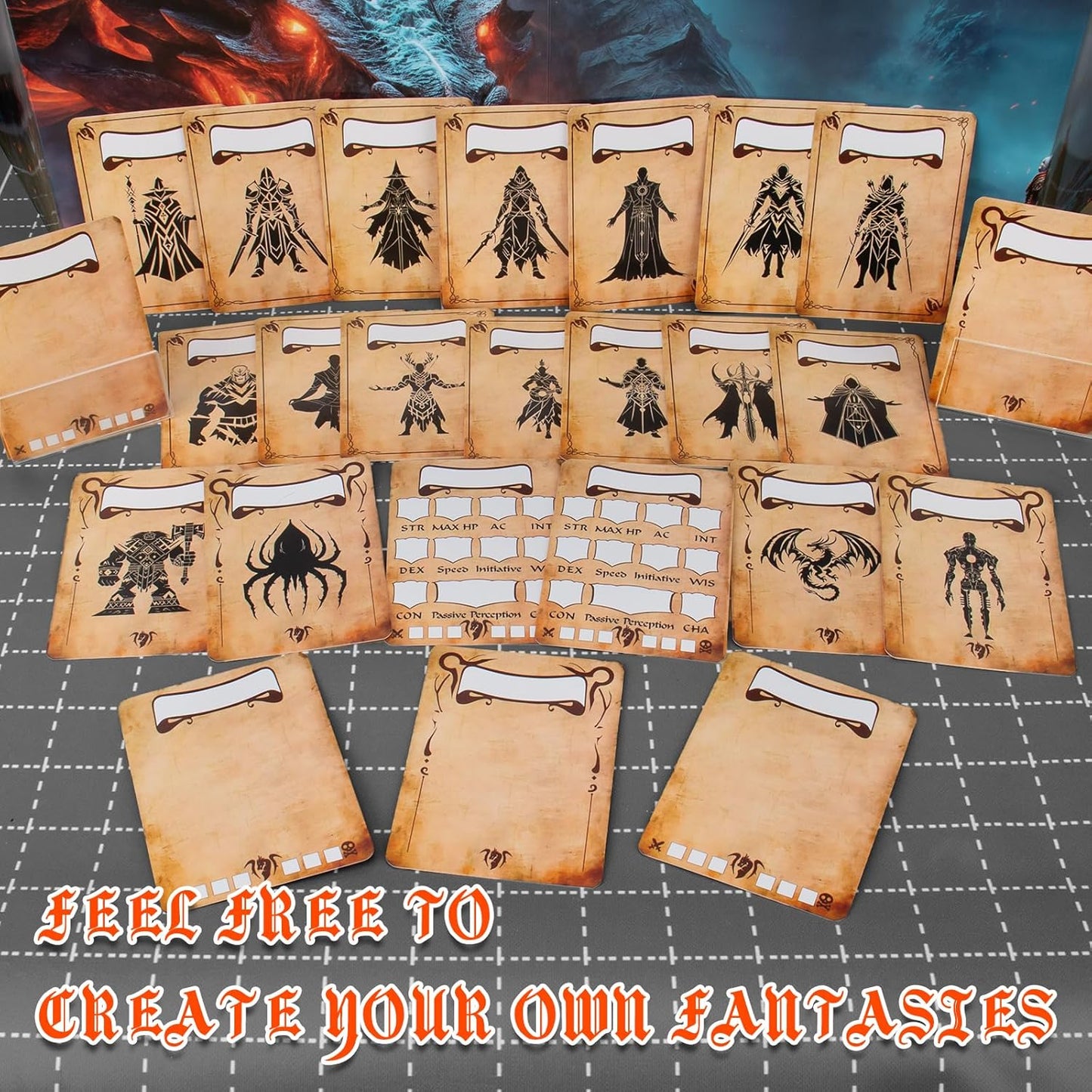 Byhoo DND Initiative&Combat Tracker Set-Waterproof Acrylic DM Screen Top with 25 Insert Cards,Compatible with Dungeons and Dragons 5e/Pathfinder/TTRPGs-DND Essentials Kit for Tabletop RPG Accessories