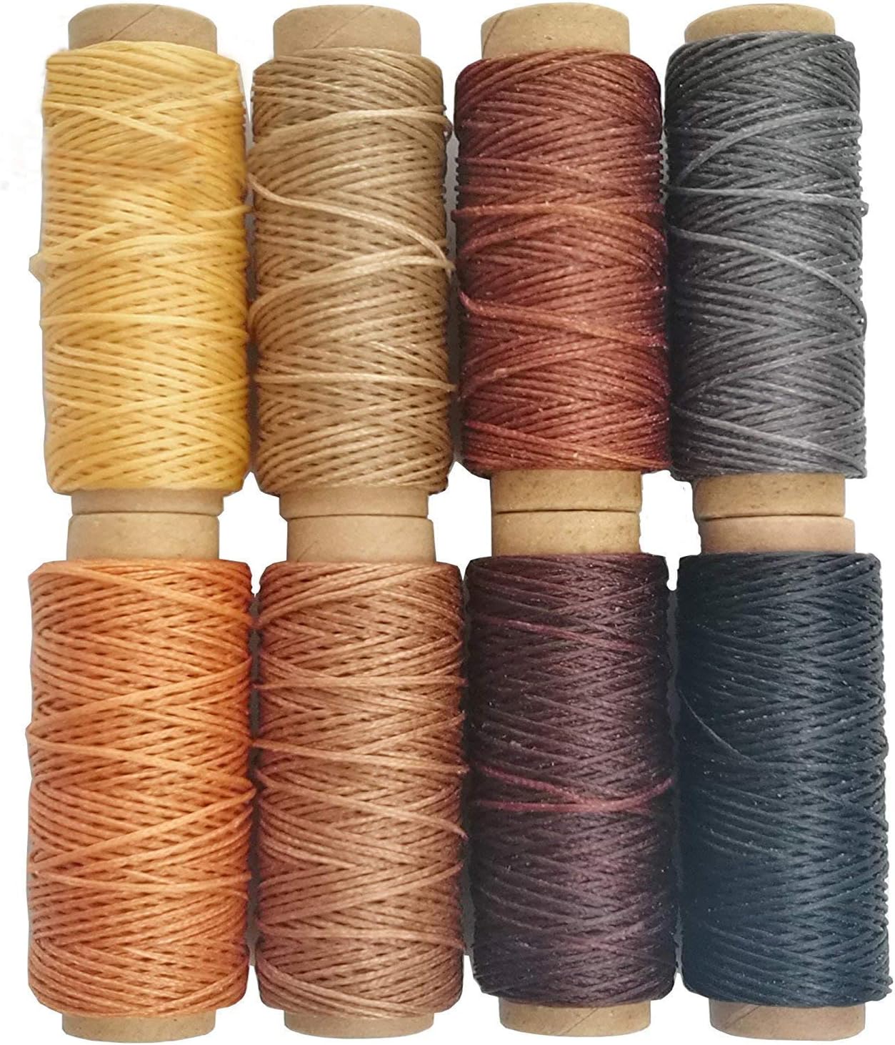 JANYUN 264 Yards 150D Leather Sewing Waxed Thread Cord for Leather Craft DIY 1mm Diameter 8 Colors Sewing Thread Cord,Each of 33 Yards (Color A)