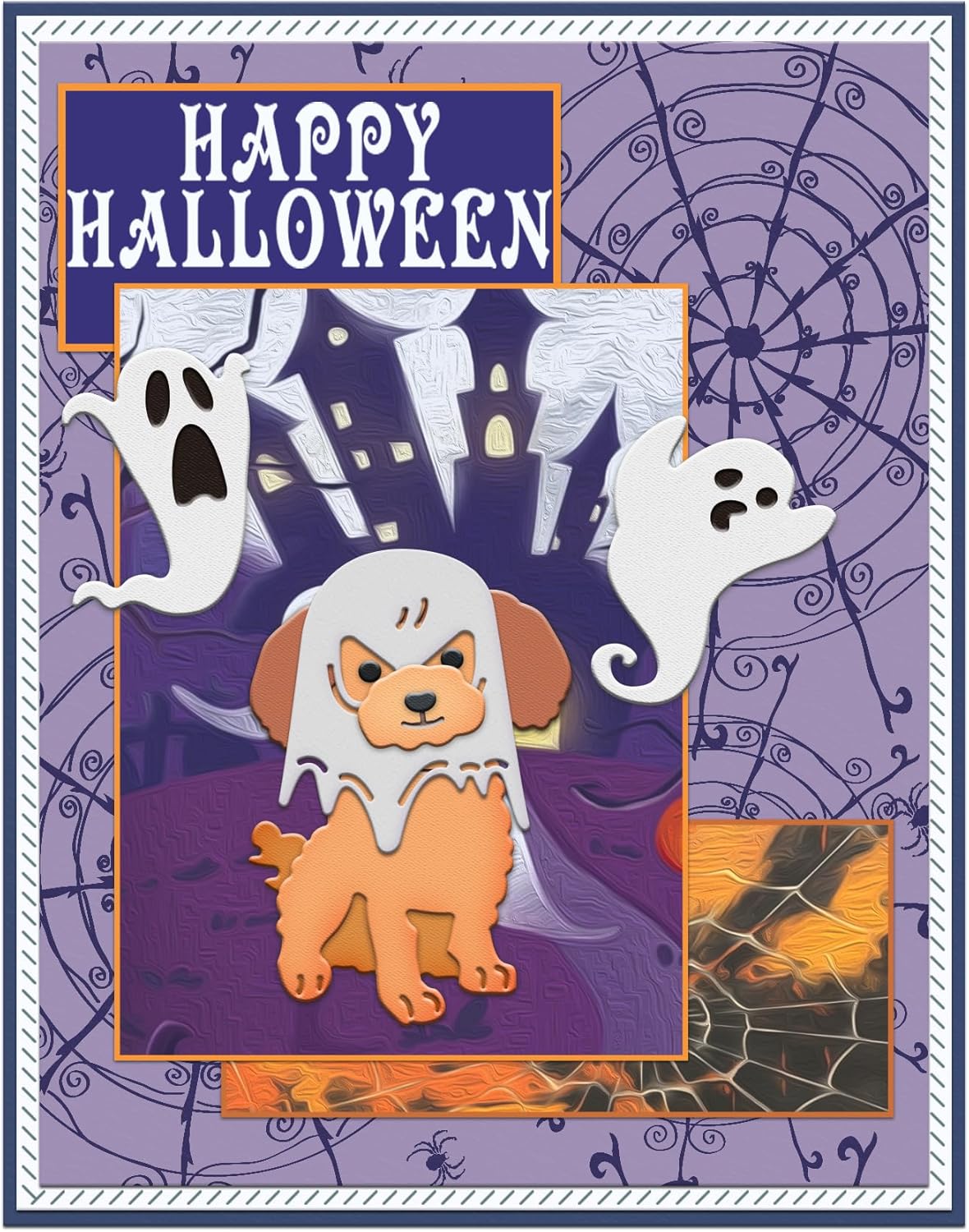 Halloween Clear Silicone stampReusable Stamp with Pumpkins, Skulls, Bats, Santa Claus, and Holiday Designs. Used for Making Cards, scrapbooks, and DIY templates (Halloween Puppy)