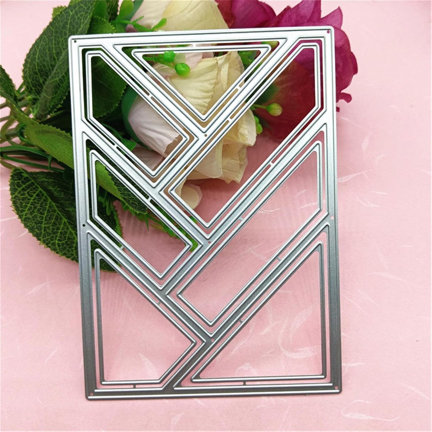 Cutting Dies Metal Stencils Scrapbooking Tools Flowers Lace Frame DIY Embossing Template for Paper Card Making Album Arts Crafts Supplies (Rectangle Grid-14x10cm)