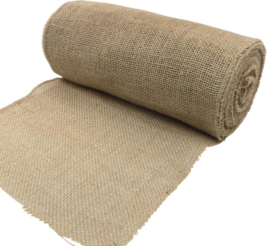10" Wide Natural Burlap Fabric Roll - 10 Yards Jute Ribbon for Gift Wrapping, Wedding Decorations, Rustic Crafts, Wreaths & Home Decoration (25cm Wide)
