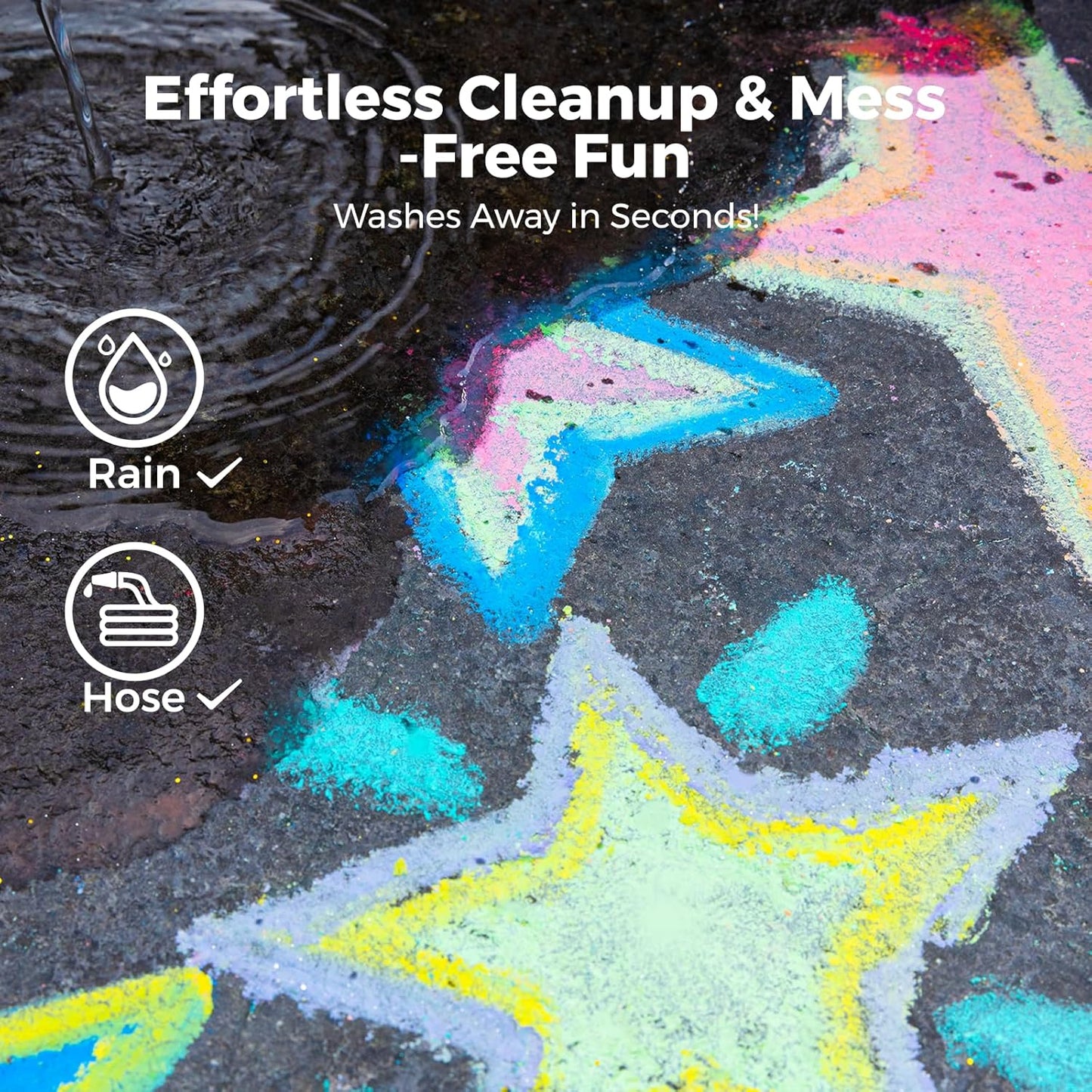 Jar Melo 38 PCS Sidewalk Chalk for Kids- Colored Sidewalk Chalk with Holder,Jumbo Washable & Non-Toxic Chalks-Outdoor Play and Chalkboard Art for Kids and Toddlers Gifts