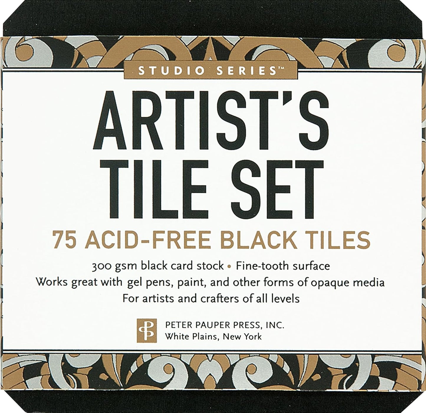 Studio Series Artist's Tiles Black: 75 Acid-Free Black Tiles