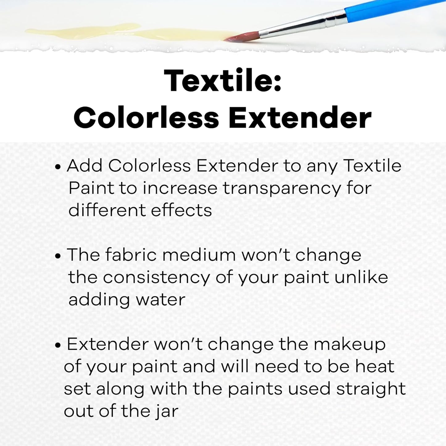 Jacquard Textile Color, Colorless Extender - Permanent Fabric Paint for Clothes, Furniture Upholstery, Shoes or Tote Bags – Indoor & Outdoor Fabric Paint – 8 Oz Jar, Upholstery Fabric Paint