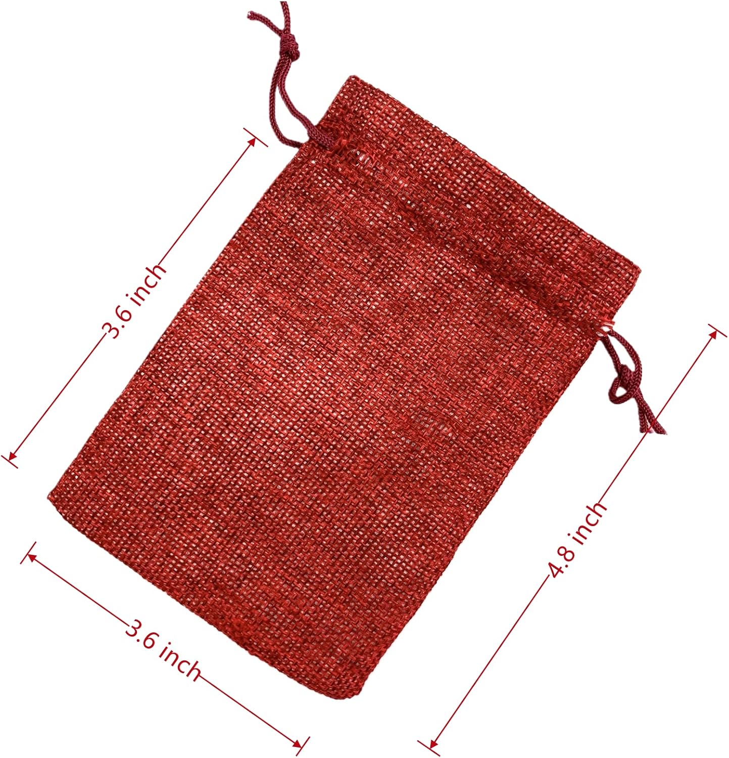 Palmhomee Pack Of 25 Burlap Gift Bags with Drawstring Linen Jewelry Pouches Wedding Hessian Jute Bags for Birthday Jewelry and Treat Pouches Party Wedding Favors Gift Art and DIY Craft   (3.6x4.8 Inch, Burgundy)