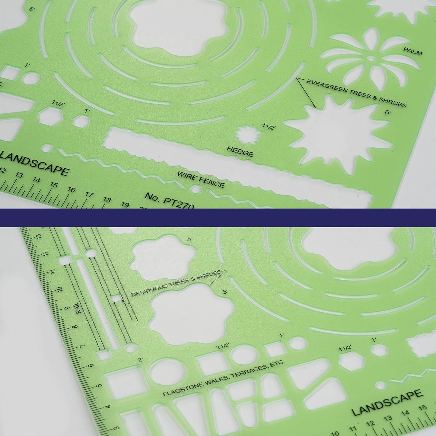 Pacific Arc Landscape Template Guide, with Trees, Shrubs, Hedges, Fences, Flagstone Walks, and Terraces