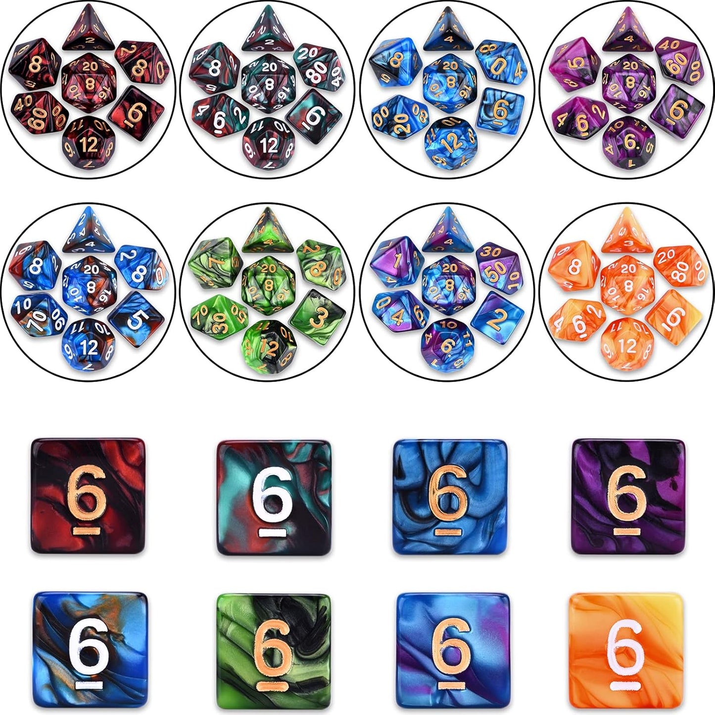 DND RPG Dice Sets 30 x 7 Polyhedral Dice (210pcs) for Dungeons and Dragons Tabletop Role Playing Adventure Games, with a Large Drawstring Bag