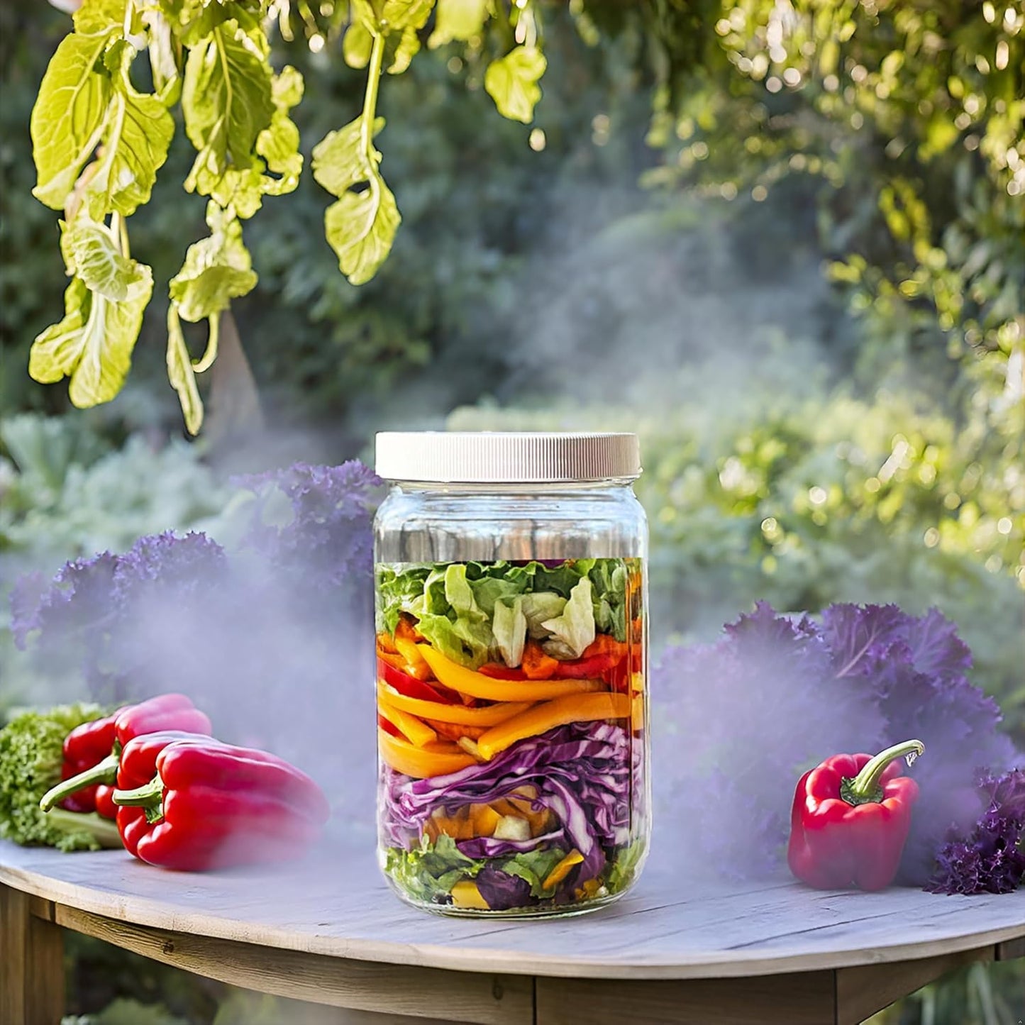 JARMING COLLECTIONS 32oz Extra Wide Mouth Glass Storage Jar with BPA-Free Plastic Lid – Quart Size Airtight Mason Jar for Kitchen, Pantry, and Food Storage (Set of 3)