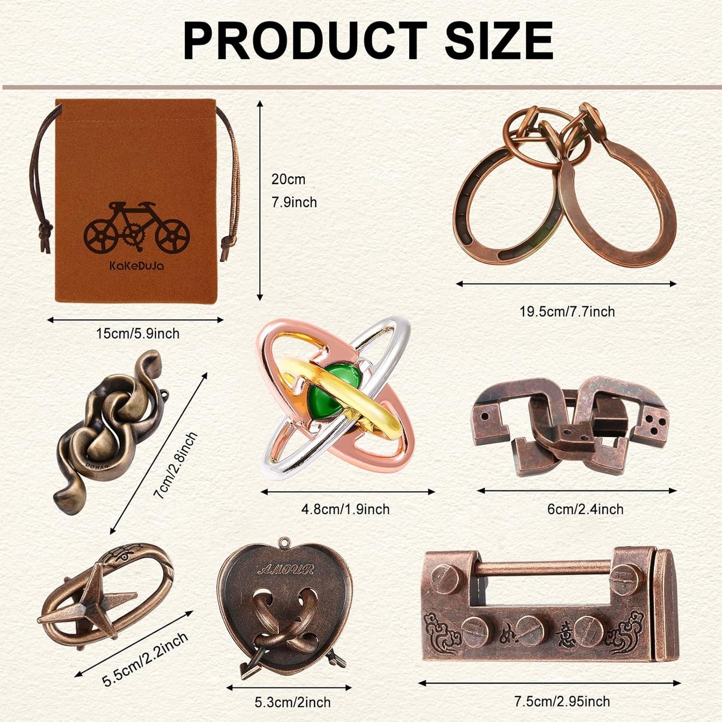 9pcs Metal Puzzle for Adult Disentanglement Puzzles Lock Puzzle Games Set Gift for Adults Teenagers